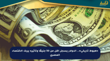 «هبوط تاريخي».. الدولار يسجل أقل من 50 جنيهًا وتأثيره يربك الاقتصاد المصري
